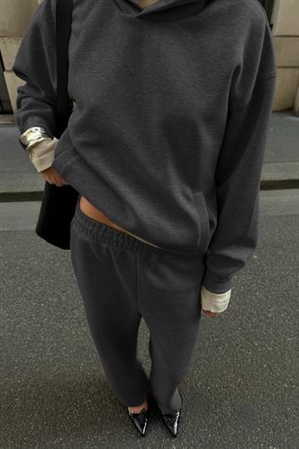 Füme Kapüşonlu Basic Kadın Eşofman Takımı MG2533