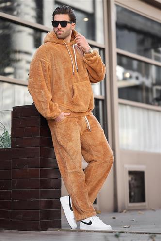 Taba Cep Detaylı Polar Erkek Eşofman Takımı E5961