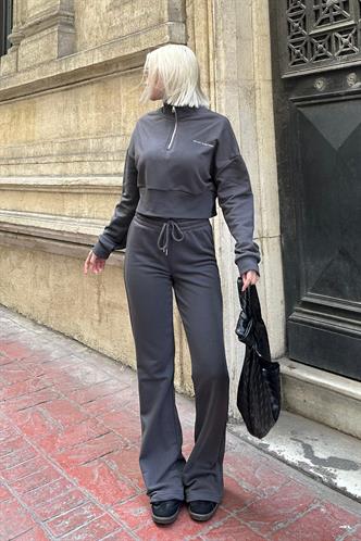 Füme İspanyol Paça Kadın Eşofman Takımı MG2203