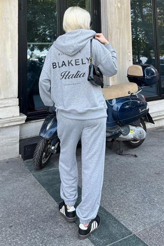 Grimelanj Kapüşonlu Sırt Baskılı Kadın Eşofman Takımı MG2187