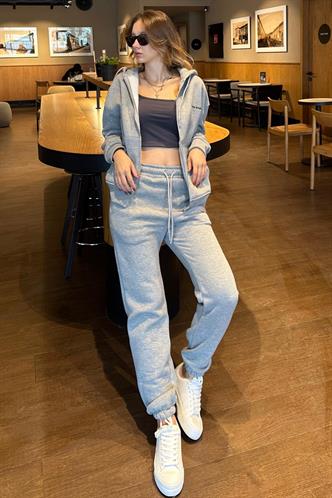 Grimelanj Kapüşonlu Fermuarlı Eşofman Takımı MG2227