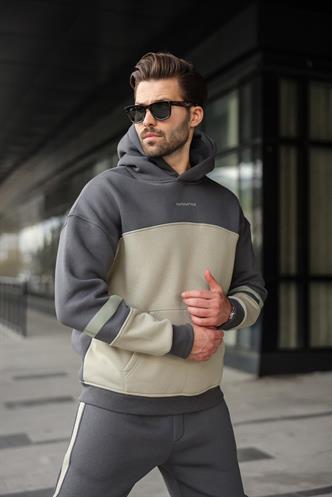 Füme Alt Üst Kapüşonlu Eşofman Takımı E7340