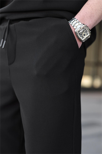 Siyah Rahat Kesim Erkek Alt Üst Takım E7353