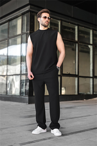Siyah Rahat Kesim Erkek Alt Üst Takım E7353