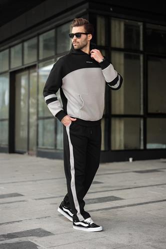 Siyah Alt Üst Kapüşonlu Eşofman Takımı E7340