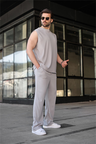 Boyalı Gri Rahat Kesim Erkek Alt Üst Takım E7353