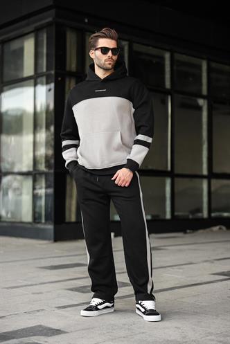 Siyah Alt Üst Kapüşonlu Eşofman Takımı E7340