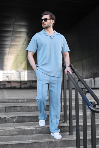 Mavi Polo Yaka Erkek Alt Üst Takım E7356