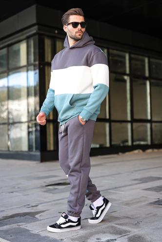 Füme Kapüşonlu Erkek Eşofman Takımı 5926