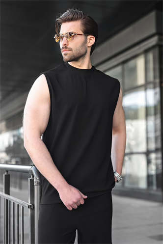 Siyah Rahat Kesim Erkek Alt Üst Takım E7353