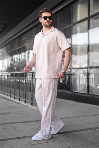 Taş Rengi Polo Yaka Erkek Alt Üst Takım E7356