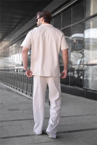 Taş Rengi Polo Yaka Erkek Alt Üst Takım E7356