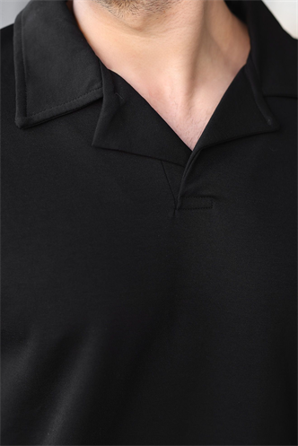 Siyah Polo Yaka Erkek Alt Üst Takım E7356