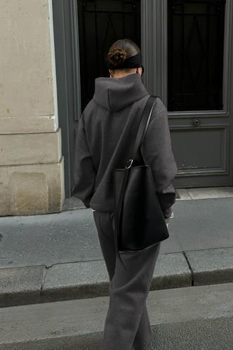 Füme Kapüşonlu Basic Kadın Eşofman Takımı MG2533