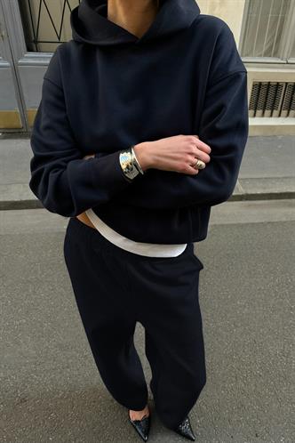 Lacivert Kapüşonlu Basic Kadın Eşofman Takımı MG2533