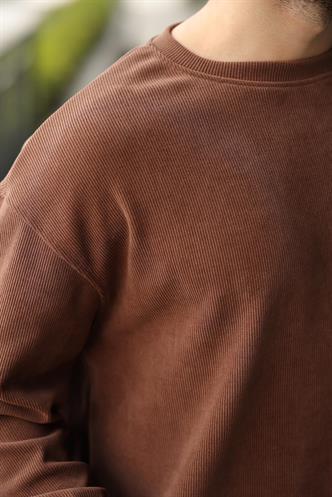 Kahverengi Bisiklet Yaka Erkek Eşofman Takımı E7337