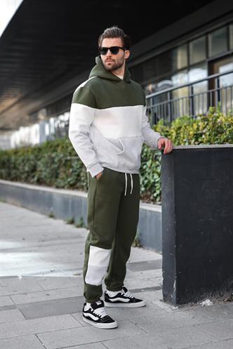 Haki Kapüşonlu Erkek Eşofman Takımı 5926