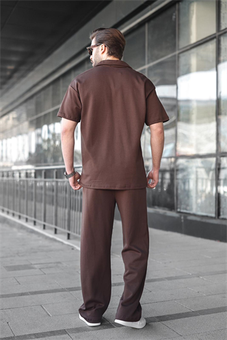 Acı Kahverengi Polo Yaka Erkek Alt Üst Takım E7356