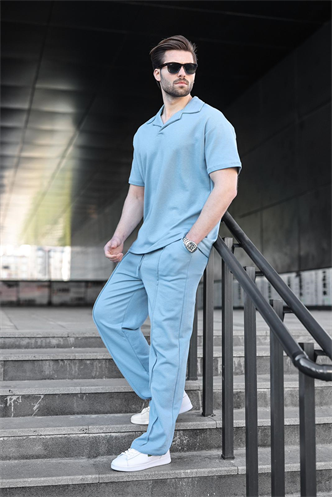 Mavi Polo Yaka Erkek Alt Üst Takım E7356