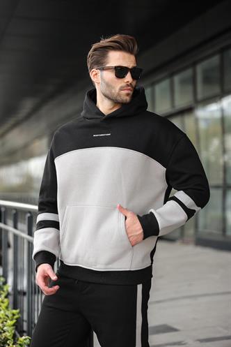 Siyah Alt Üst Kapüşonlu Eşofman Takımı E7340