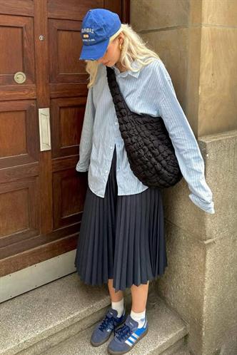 Lacivert Pileli Kadın Etek MG2318