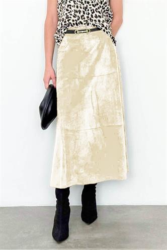 Taş Rengi Süet Uzun Etek Mg2549