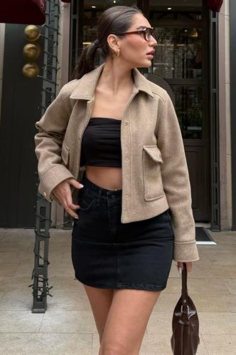 Madmext Siyah Kot Etek MG2372