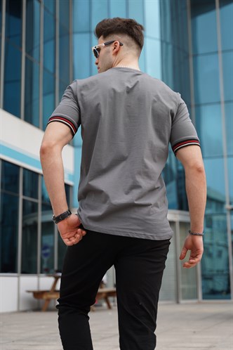 Men Basic Smoke Gray T-Shirt