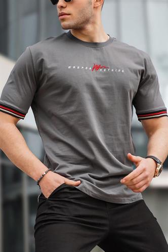 Men Basic Smoke Gray T-Shirt