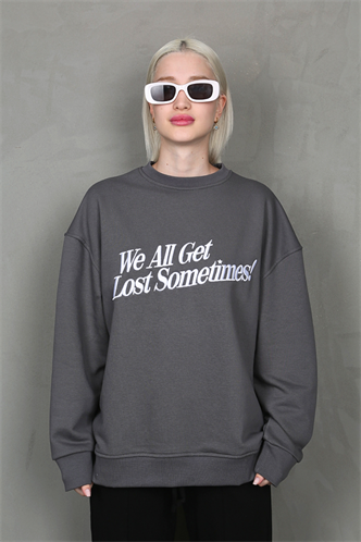 Füme Baskılı Sweatshirt MG1901