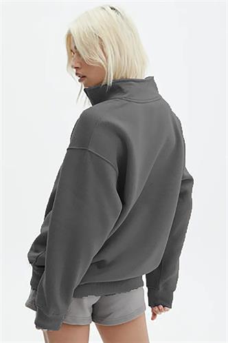 Füme Fermuar Detaylı Oversize Sweatshirt MG1933