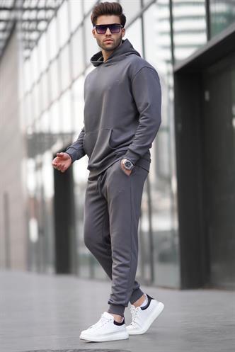 Füme Kapüşonlu Basic Eşofman Takımı 5928