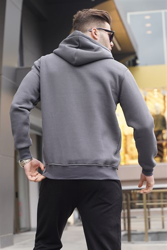 Füme Kapüşonlu Regular Fit Erkek Sweatshirt 6033