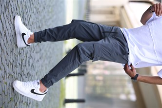 Men Smoke Gray Cargo Trousers 5461