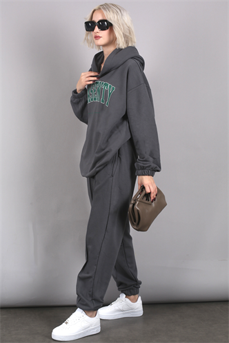 Füme Oversize Baskılı Eşofman Takım MG1561
