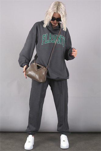 Füme Oversize Baskılı Eşofman Takım MG1561