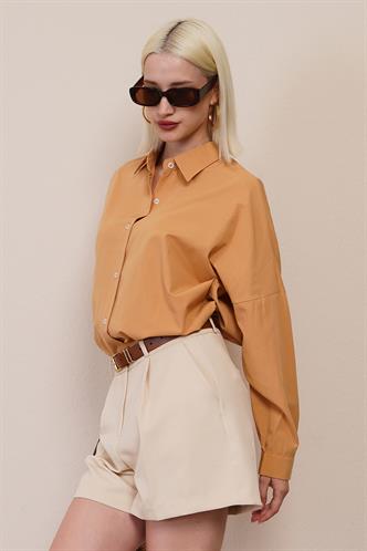 Mad Girls Camel Oversize Gömlek MG1369