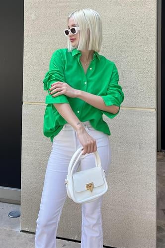 Mad Girls Oversize Green Shirt MG1369