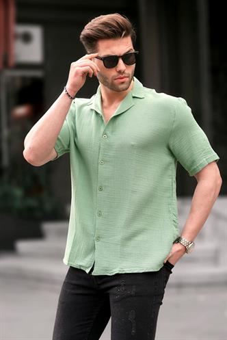 Yeşil Kısa Kollu Erkek Gömlek 6706