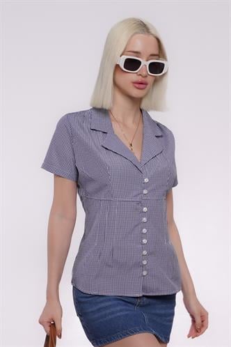 Saks Pötikareli Kadın Gömlek Mg2359