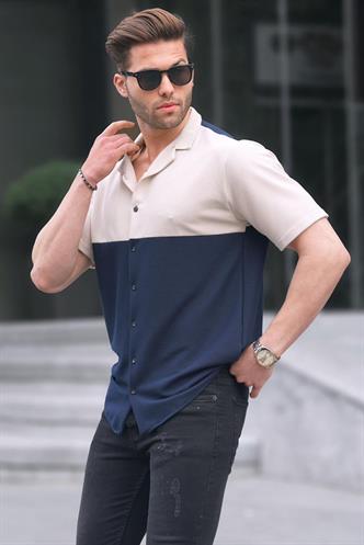 Lacivert Kısa Kollu Erkek Gömlek 6707