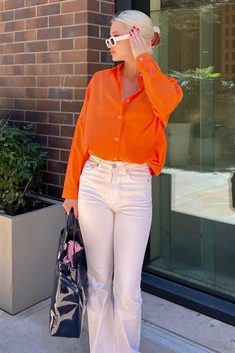 Mad Girls Oversize Orange Shirt MG1369
