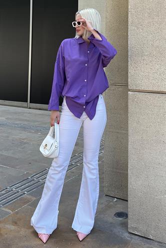 Mad Girls Oversize Purple Shirt MG1369