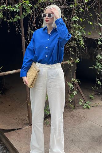 Mad Girls Oversize Saxe Blue Shirt MG1369