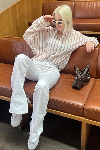 Mad Girls Striped Brown Shirt MG1383