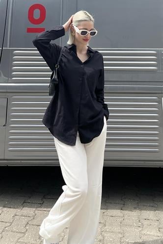 Mad Girls Oversize Black Shirt MG1369