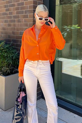 Mad Girls Oversize Orange Shirt MG1369