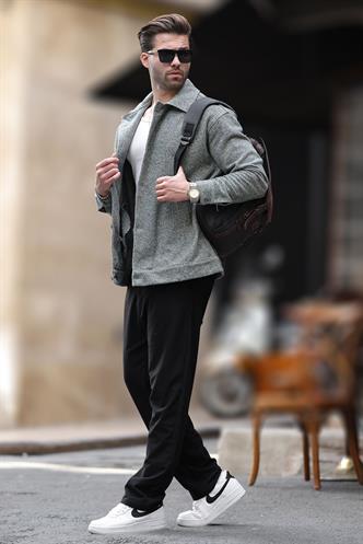 Haki Desenli Cepli Erkek Ceket Gömlek 6756