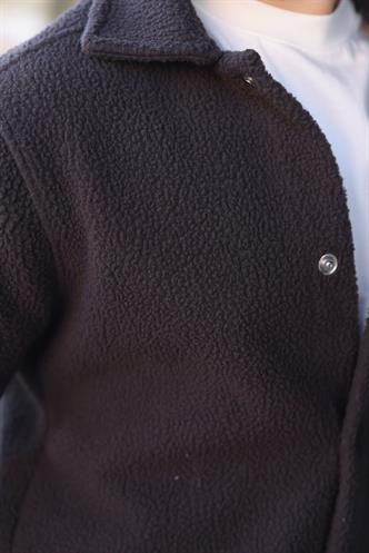 Antrasit Çıt Kapamalı Yandan Cepli Erkek Gömlek Ceket E6769