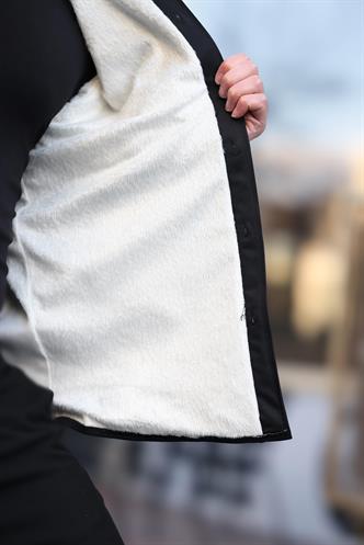 Siyah İçi Polarlı Erkek Gömlek E6759